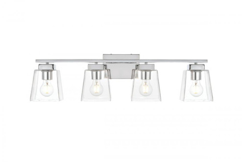 Merrick 4 light Chrome and Clear Bath Sconce (758|LD7312W32CH)