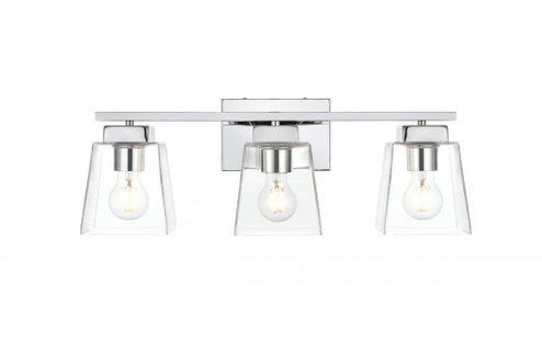 Merrick 3 light Chrome and Clear Bath Sconce (758|LD7312W23CH)