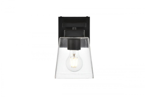 Merrick 1 light Black and Clear Bath Sconce (758|LD7312W5BLK)