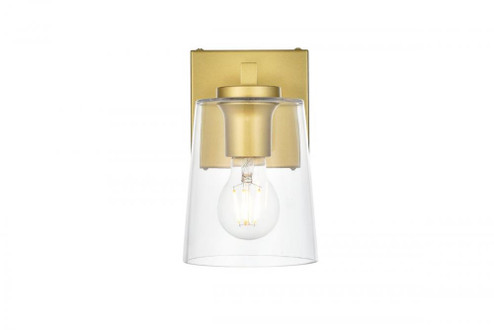 Kacey 1 light Brass and Clear Bath Sconce (758|LD7310W5BRA)