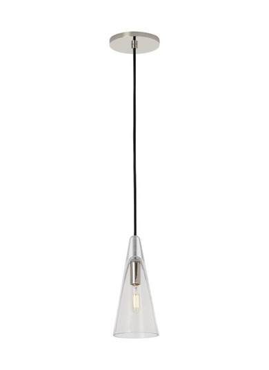 Sean Lavin Selina 1-light dimmable small accent pendant with polished nickel finish and glass shade (7355|SLPD281CN)
