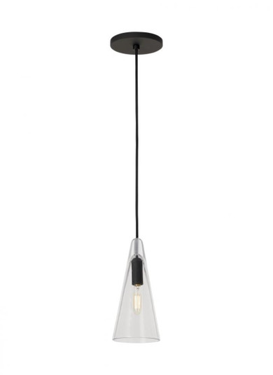 Sean Lavin Selina 1-LT dimmable small accent pendant with nightshade black finish and glass shade (7355|SLPD281CB-L)