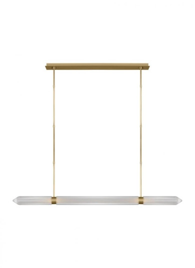 Avroko Langston 1-light dimmable LED extra large linear chandelier with plated brass finish (7355|AKLS28627BR)
