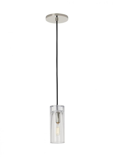 Sean Lavin Horizon 1-LT dimmable small accent pendant with polished nickel finish and glass shade (7355|SLPD277CN)