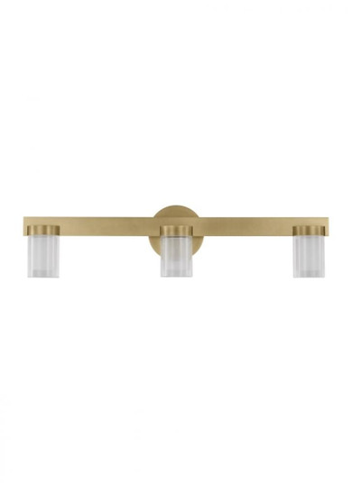 Kelly Wearstler Esfera 3-light dimmable LED medium bath vanity with natural brass finish (7355|KWBA27527NB)
