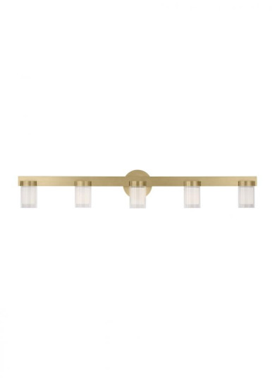 Kelly Wearstler Esfera 5-light dimmable LED large bath vanity with natural brass finish (7355|KWBA27627NB)