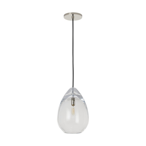 Sean Lavin Alina 1-light dimmable medium accent pendant with polished nickel finish and glass shade (7355|SLPD279CN-L)
