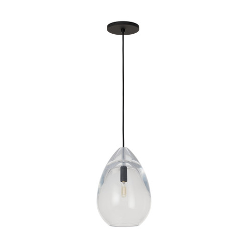 Sean Lavin Alina 1-LT dimmable medium accent pendant with nightshade black finish and glass shade (7355|SLPD279CB-L)