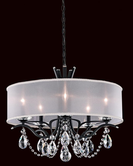 Vesca 5 Light 120V Chandelier in Ferro Black with Clear Radiance Crystal and White Shade (168|VA8305N-59R1)