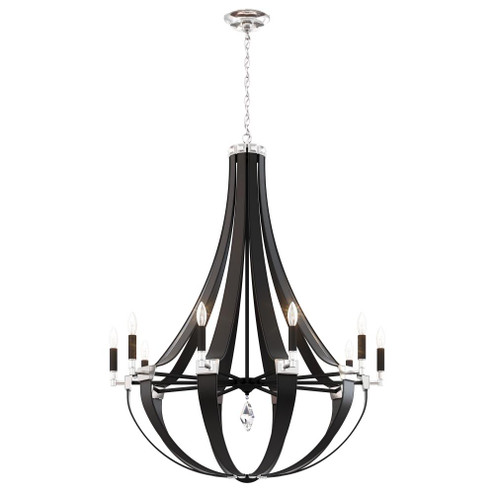 Crystal Empire 10 Light 120V Chandelier in Grizzly Black Leather with Clear Radiance Crystal (168|CY1010N-LB1R)