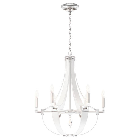 Crystal Empire 6 Light 120V Chandelier in Grizzly Black Leather with Clear Radiance Crystal (168|CY1006N-LB1R)