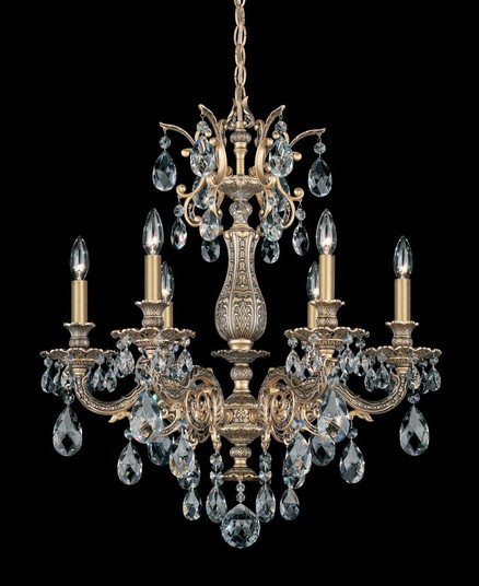 Milano 6 Light 120V Chandelier in Heirloom Gold with Clear Radiance Crystal (168|5676-22R)