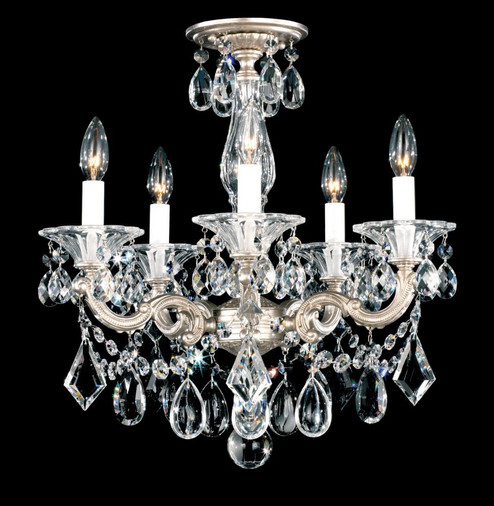 La Scala 5 Light 120V Semi-Flush Mount or Chandelier in Florentine Bronze with Clear Radiance Crys (168|5345-83R)