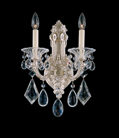 La Scala 2 Light 120V Wall Sconce in Antique Silver with Clear Radiance Crystal (168|5070-48R)