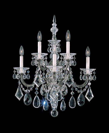 La Scala 5 Light 120V Wall Sconce in Antique Silver with Clear Radiance Crystal (168|5003-48R)