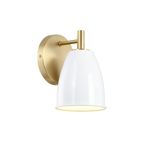 Biba 8 in. 1-Light Brushed Gold Modern Wall Sconce Light (21|D300M-WS-BG)