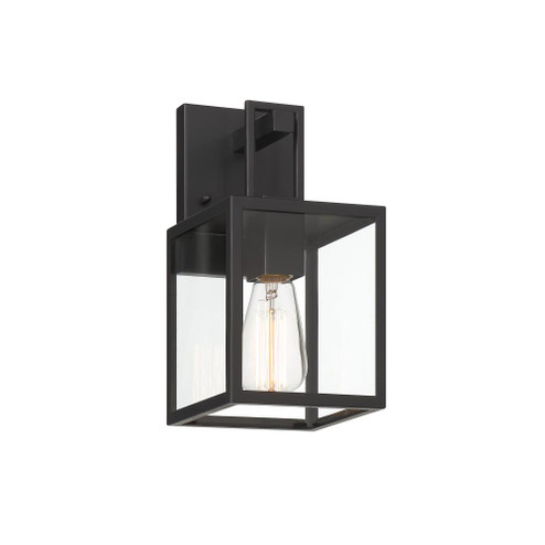 Preston 11.75 in. 1-Light Matte Black Modern Outdoor Wall Lantern with Clear Glass Shade (21|D297M-6EW-MB)