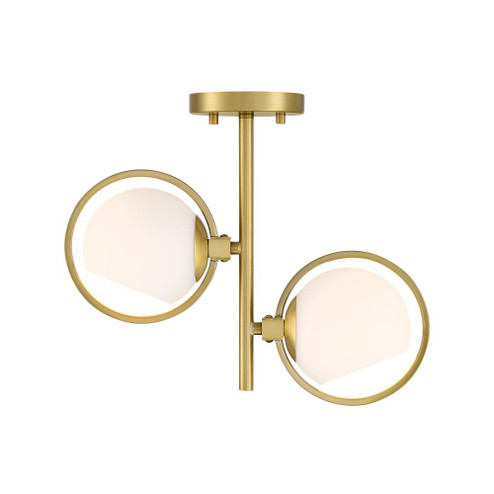 Teatro 14.75 in. 2-Light Brushed Gold Modern Semi Flush Mount Light (21|D296C-SF-BG)