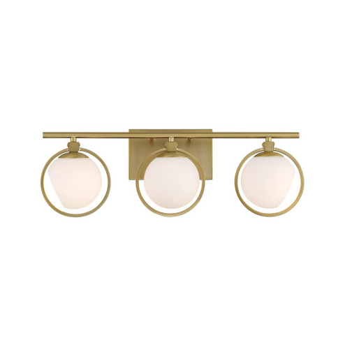 Teatro 23.75 in. 3-Light Brushed Gold Modern Vanity Light with Etched Opal Glass Shades (21|D296C-3B-BG)