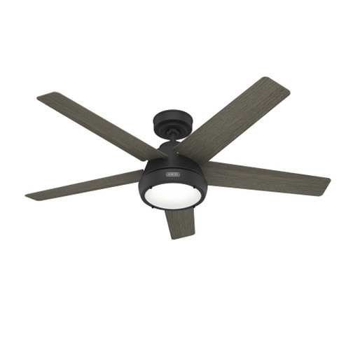 Hunter 52 inch Burroughs Matte Black Ceiling Fan with LED Light Kit and Handheld Remote (4797|52422)