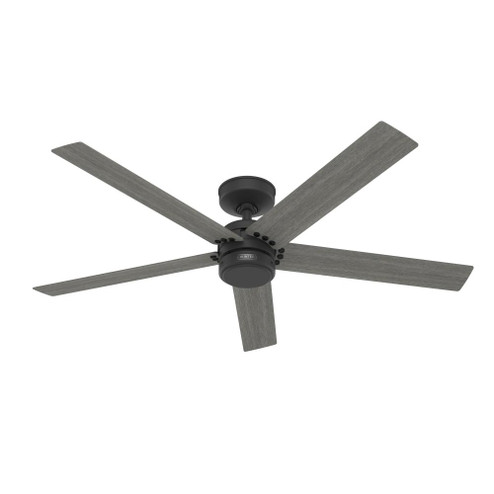 Hunter 52 inch Burton Matte Black Damp Rated Ceiling Fan and Wall Control (4797|52247)