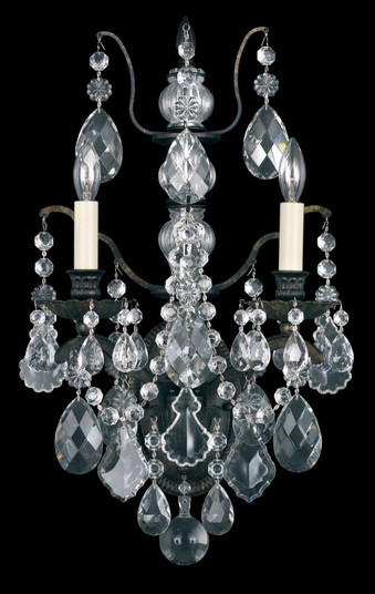 Bordeaux 2 Light 120V Wall Sconce in Antique Silver with Clear Heritage Handcut Crystal (168|5766-48H)