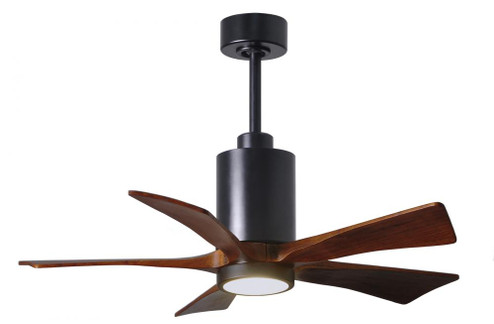 Patricia-5 five-blade ceiling fan in Matte Black finish with 42” solid walnut tone blades and di (230|PA5-BK-WA-42)