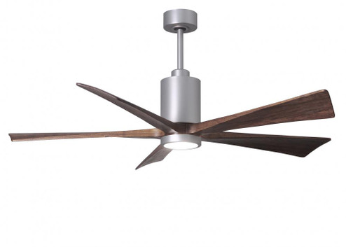 Patricia-5 five-blade ceiling fan in Brushed Nickel finish with 60” solid walnut tone blades and (230|PA5-BN-WA-60)