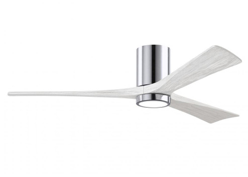 Irene-3HLK three-blade flush mount paddle fan in Polished Chrome finish with 60” solid matte whi (230|IR3HLK-CR-MWH-60)