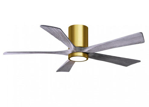 IR5HLK five-blade flush mount paddle fan in Brushed Brass finish with 52” solid walnut tone blad (230|IR5HLK-BRBR-BW-52)