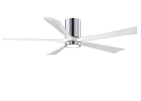 IR5HLK five-blade flush mount paddle fan in Polished Chrome finish with 60” solid matte white wo (230|IR5HLK-CR-MWH-60)