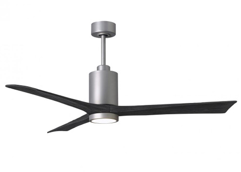 Patricia-3 three-blade ceiling fan in Brushed Nickel finish with 60” solid matte black wood blad (230|PA3-BN-BK-60)