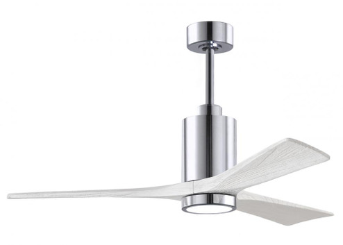 Patricia-3 three-blade ceiling fan in Polished Chrome finish with 52” solid matte white wood bla (230|PA3-CR-MWH-52)