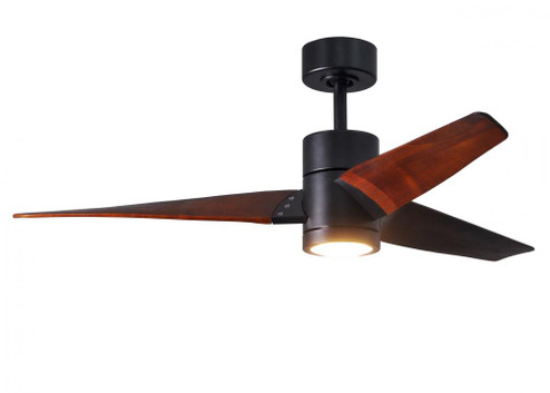 Super Janet three-blade ceiling fan in Matte Black finish with 52” solid walnut tone blades and (230|SJ-BK-WN-52)