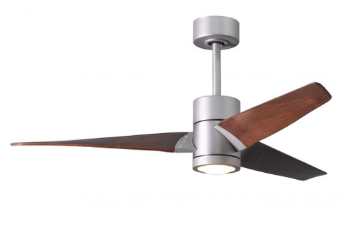 Super Janet three-blade ceiling fan in Brushed Nickel finish with 52” solid walnut tone blades a (230|SJ-BN-WN-52)