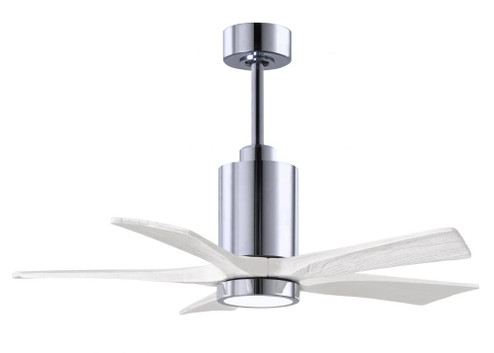 Patricia-5 five-blade ceiling fan in Polished Chrome finish with 42” solid matte white wood blad (230|PA5-CR-MWH-42)