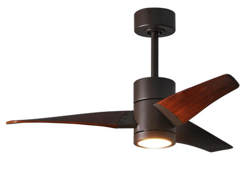 Super Janet three-blade ceiling fan in Textured Bronze finish with 42” solid walnut tone blades (230|SJ-TB-WN-42)