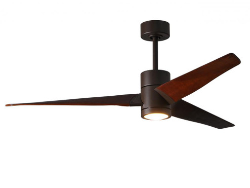 Super Janet three-blade ceiling fan in Textured Bronze finish with 60” solid walnut tone blades (230|SJ-TB-WN-60)