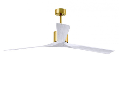 Nan XL 6-speed ceiling fan in Brushed Brass finish with 72” solid matte white wood blades (230|NKXL-BRBR-MWH-72)