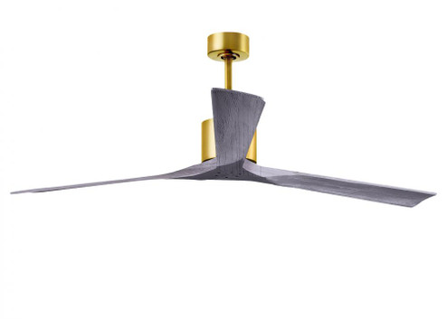 Nan XL 6-speed ceiling fan in Brushed Brass finish with 72” solid barn wood tone wood blades (230|NKXL-BRBR-BW-72)