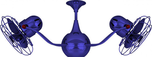 Vent-Bettina 360° dual headed rotational ceiling fan in Safira (Blue) finish with metal blades. (230|VB-BLUE-MTL)