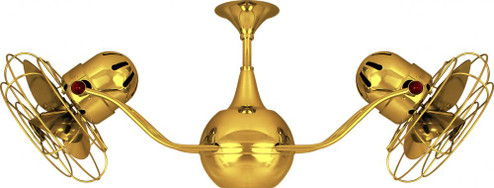 Vent-Bettina 360° dual headed rotational ceiling fan in Ouro (Gold) finish with metal blades. (230|VB-GOLD-MTL)