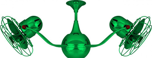 Vent-Bettina 360° dual headed rotational ceiling fan in Esmeralda (Green) finish with metal blade (230|VB-GREEN-MTL)