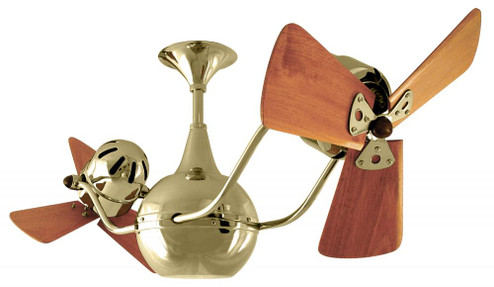Vent Bettina - Rotational Ceiling Fan - Polished Brass Finish - Mahogany Tone Blades (230|VB-PB-WD)