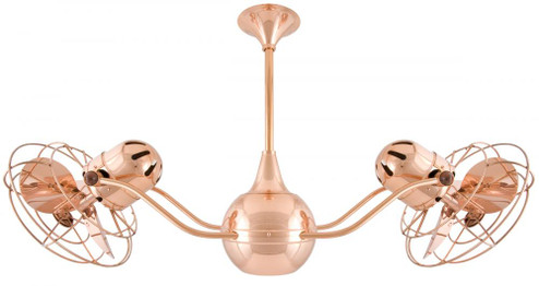 Vent-Bettina 360° dual headed rotational ceiling fan in polished copper finish with metal blades. (230|VB-CP-MTL)