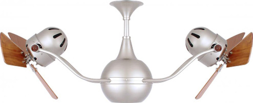 Vent-Bettina 360° dual headed rotational ceiling fan in brushed nickel finish with solid sustaina (230|VB-BN-WD-DAMP)