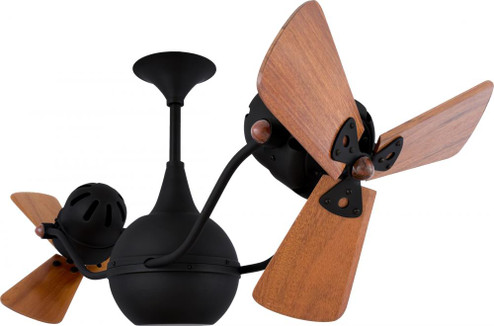 Vent-Bettina 360° dual headed rotational ceiling fan in Matte Black finish with solid sustainable (230|VB-BK-WD)