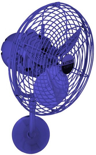 Michelle Parede vintage style wall fan in Safira (Blue) finish. (230|MP-BLUE-MTL)