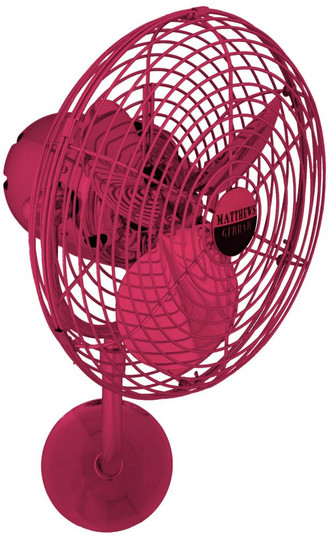 Michelle Parede vintage style wall fan in Rubi (Red) finish. (230|MP-RED-MTL)