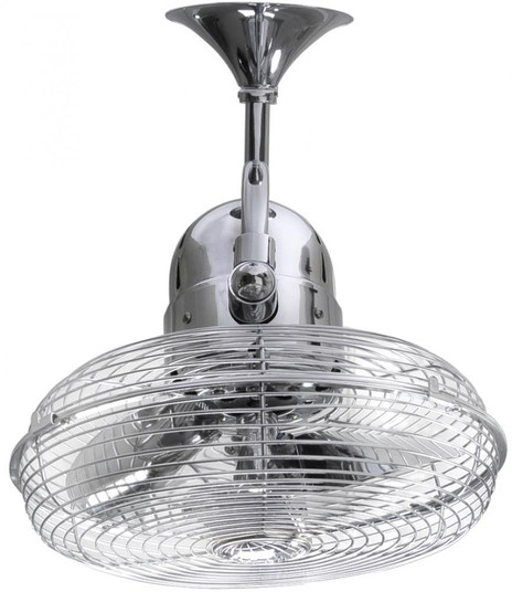 Kaye 90° oscillating 3-speed ceiling or wall fan in polished chrome finish. (230|KC-CR)